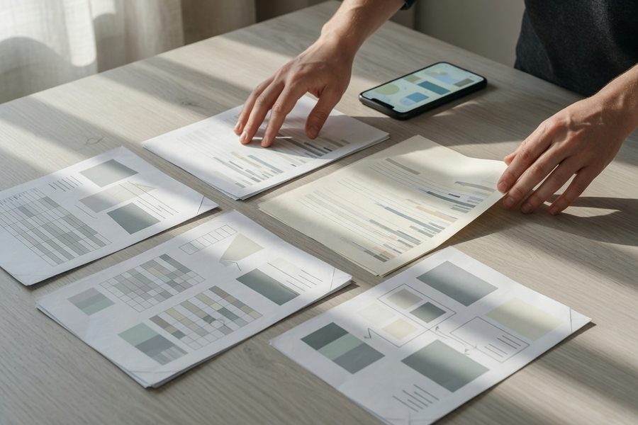 Investor smiling at a phone showing a portfolio dashboard with AI‑generated rebalancing suggestion.