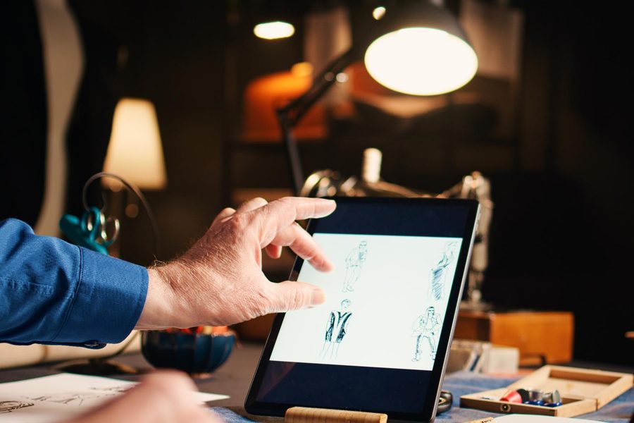 Trainer stressed at desk with multiple slide decks open on screen
