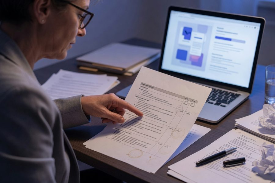 Side-by-side comparison: AI-generated resume bullet points vs. human-written versions with authentic metrics