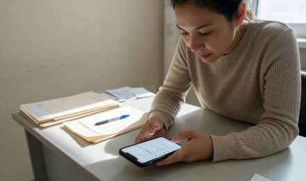 Patient using advanced AI symptom checker interface on computer screen