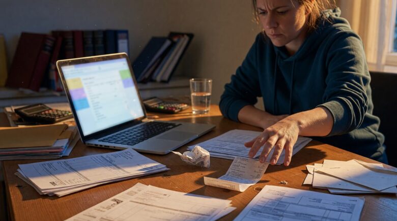 Dashboard showing AI tax planning software with bank feeds, expense categorization, and quarterly payment projections for self-employed workers